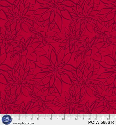Red Poinsettia Cotton Wideback Fabric per yard - Prismatic Fiber Arts
