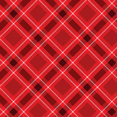 Red Scarlet Plaid Cotton Wideback Fabric per yard - Prismatic Fiber Arts