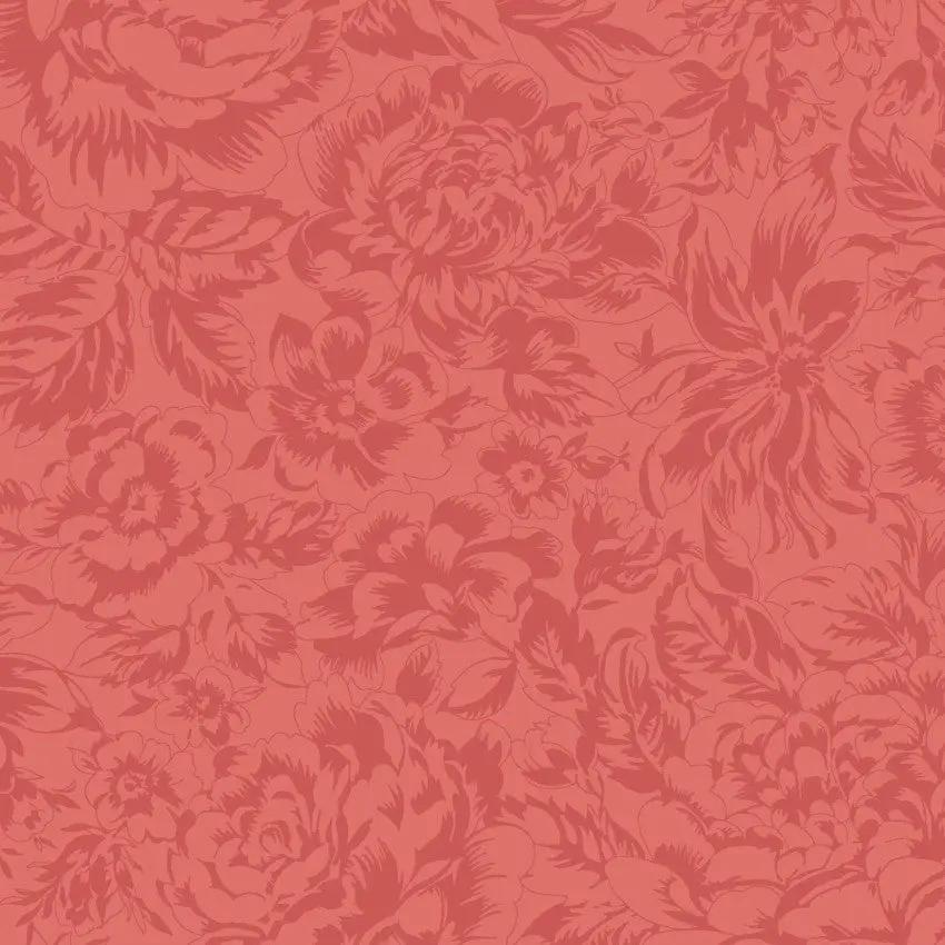 Red Tonal Floral La Fleur Flannel Cotton 42"/43" Fabric Per Yard - Prismatic Fiber Arts