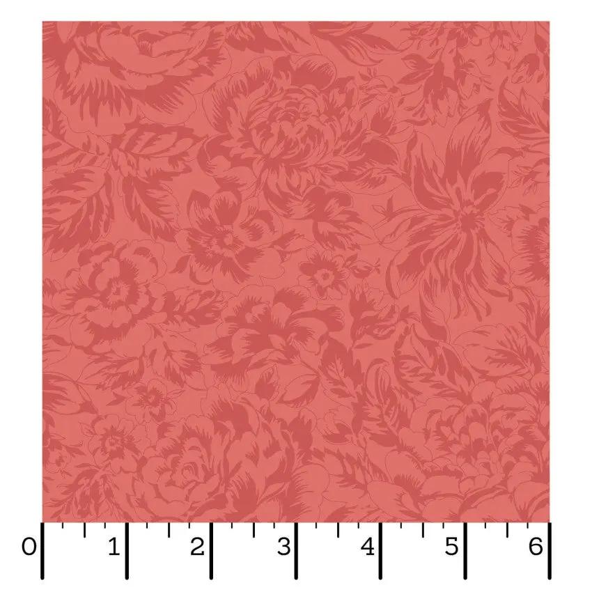 Red Tonal Floral La Fleur Flannel Cotton 42"/43" Fabric Per Yard - Prismatic Fiber Arts