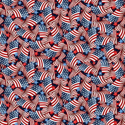 Red White and Starry Blue Too Flags Cotton Wideback Fabric per yard - Prismatic Fiber Arts