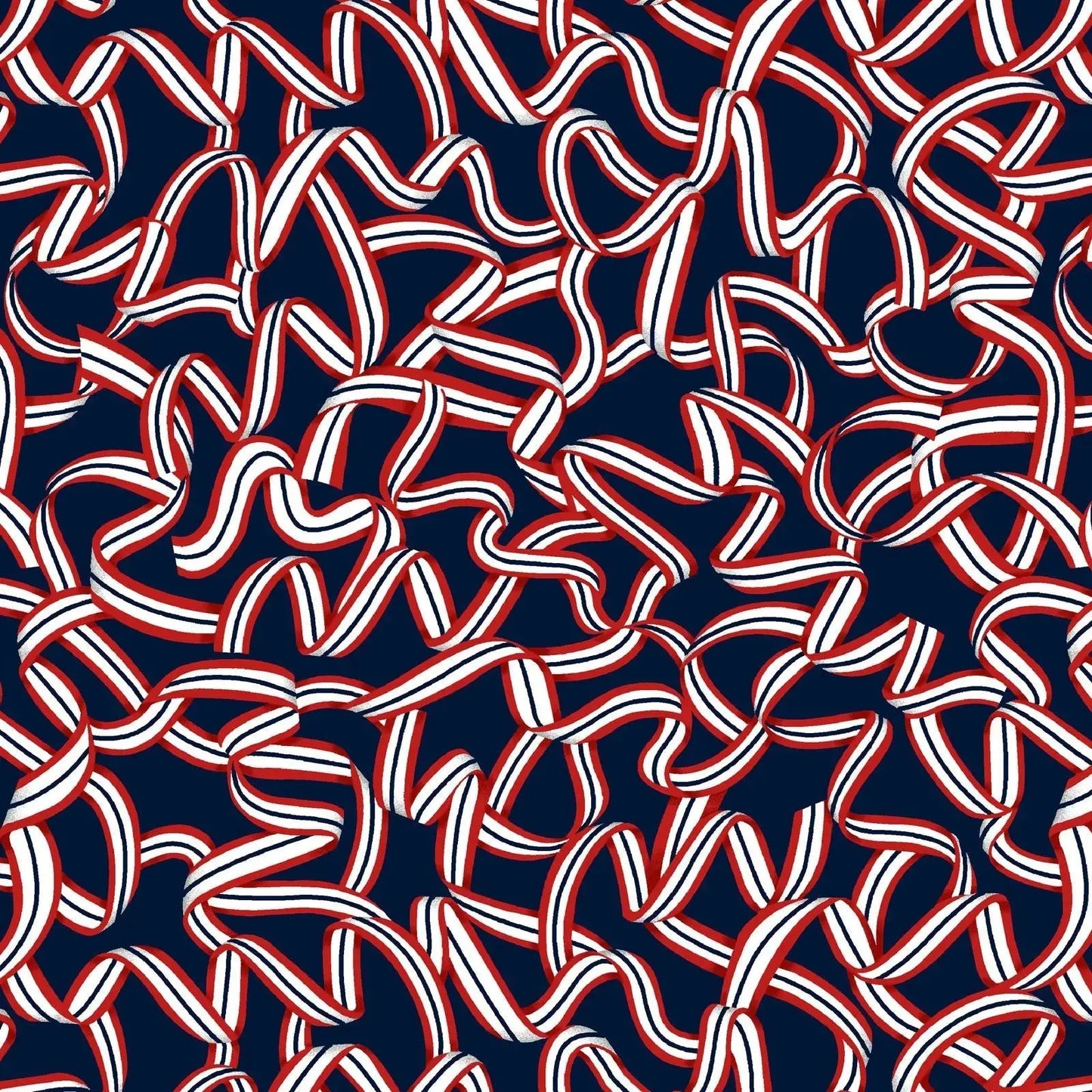 Red White and Starry Blue Too Ribbon Cotton Wideback Fabric per yard - Prismatic Fiber Arts