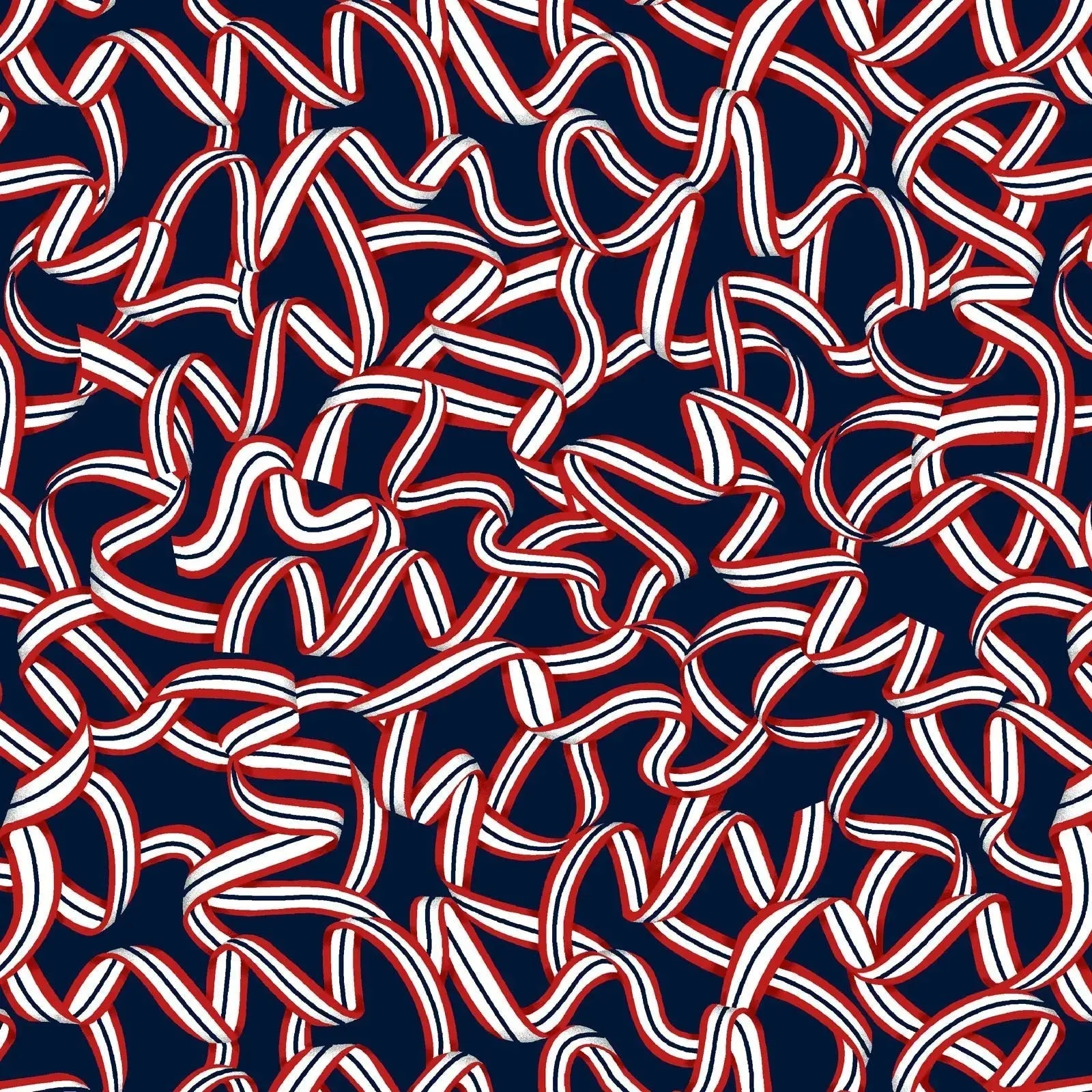 Red White and Starry Blue Too Ribbon Cotton Wideback Fabric per yard - Prismatic Fiber Arts