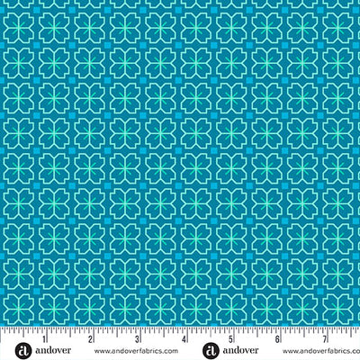 Reef Pixel Petals Color Pop Playground Cotton 44"/45" Fabric Per Yard - Prismatic Fiber Arts