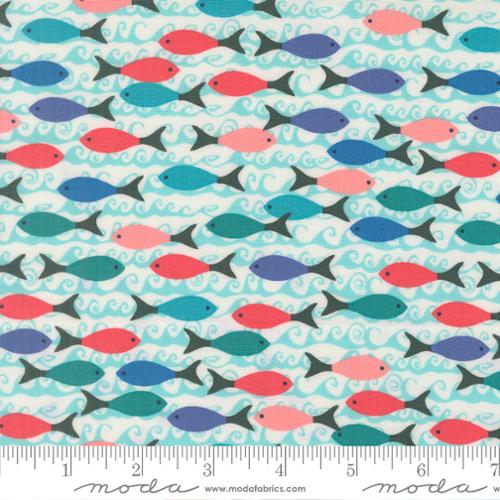 Reef School of Fish Pearl Cotton 44"/45" Fabric Per Yard - Prismatic Fiber Arts