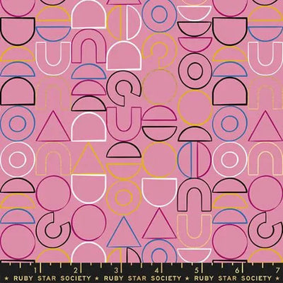 Reign Noble Kiss Modern Shapes Pink 44"/45" Fabric Per Yard - Prismatic Fiber Arts