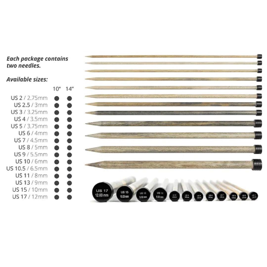 Driftwood 10" Straight Needle Set | With Carrying Case - Prismatic Fiber Arts