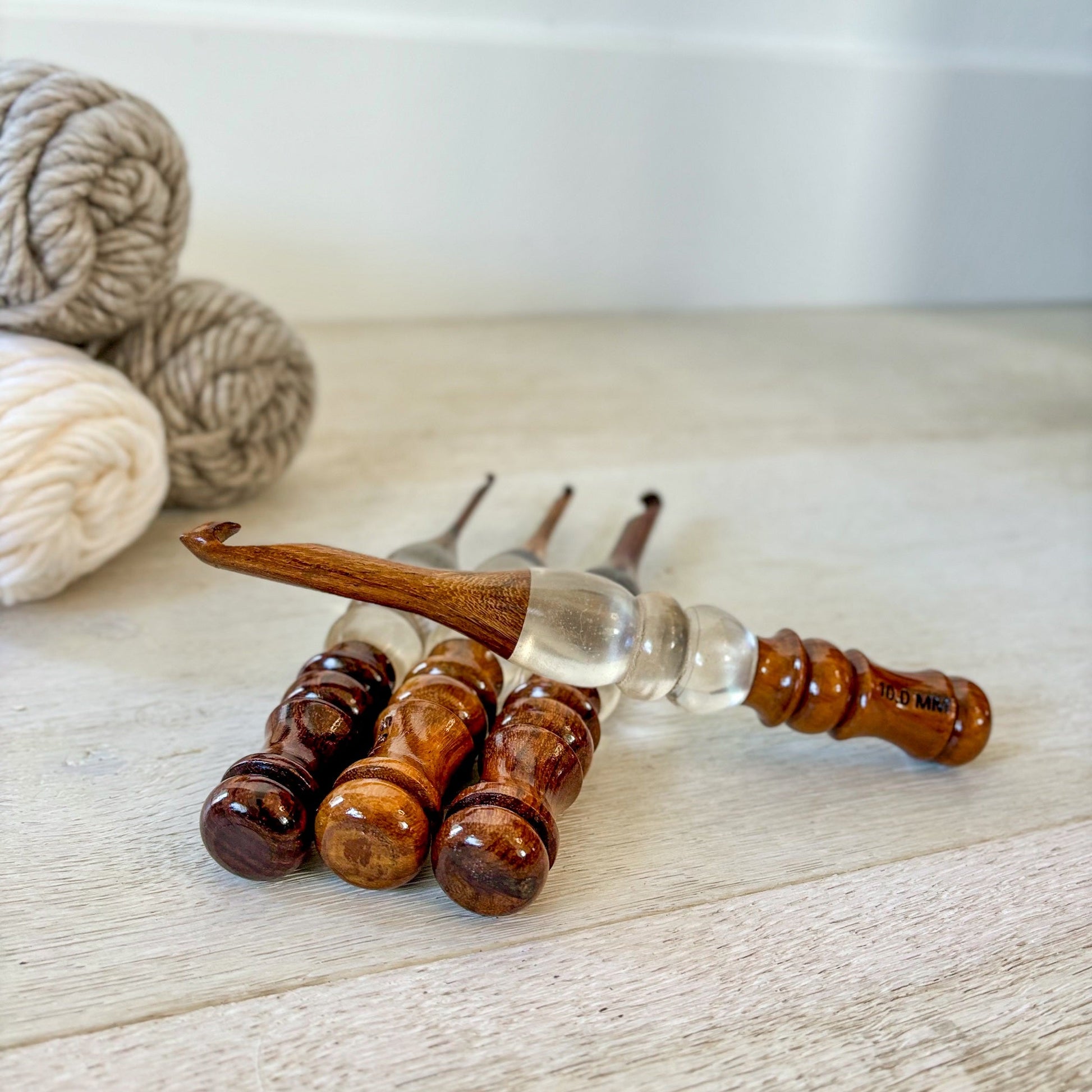 Starlight Ergonomic Crochet Hooks | Rosewood & Resin - Prismatic Fiber Arts