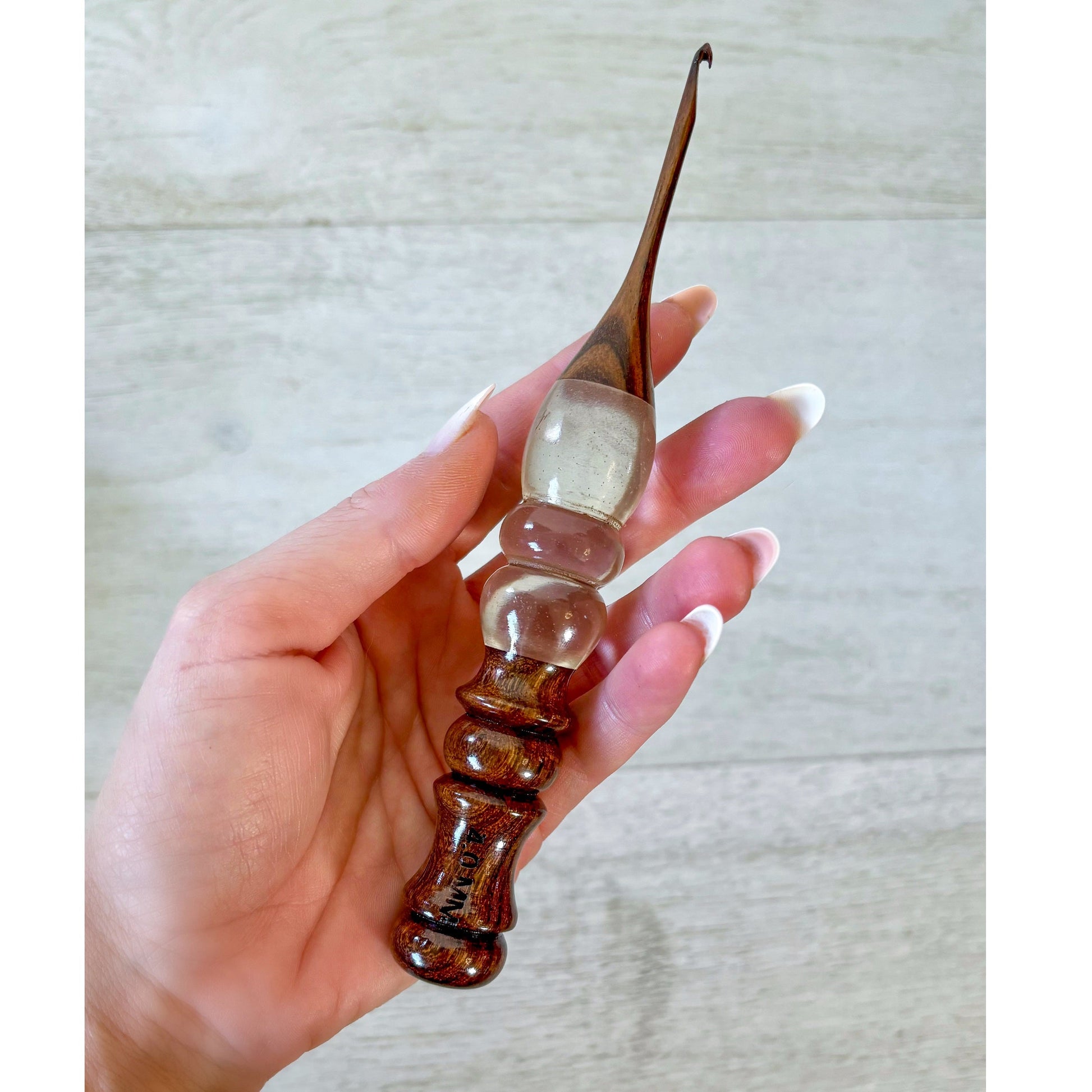 Starlight Ergonomic Crochet Hooks | Rosewood & Resin - Prismatic Fiber Arts