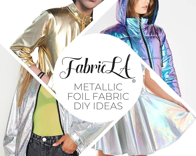 Hologram Metallic Foil Spandex Knit Fabric 4-Way Stretch, 60" Inch Wide| Multicolor - Prismatic Fiber Arts