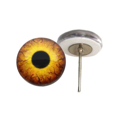 Round Dinosaur Creature Glass Eyes on Wire Pin Posts