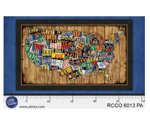 Route 66 Commemorative Collection License Plates - Panel - Prismatic Fiber Arts