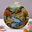 Beginners Hand Embroidery Kit - Mountain & Moon Landscape with Fabric & Threads - Prismatic Fiber Arts