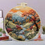 Beginners Hand Embroidery Kit - Mountain & Moon Landscape with Fabric & Threads - Prismatic Fiber Arts