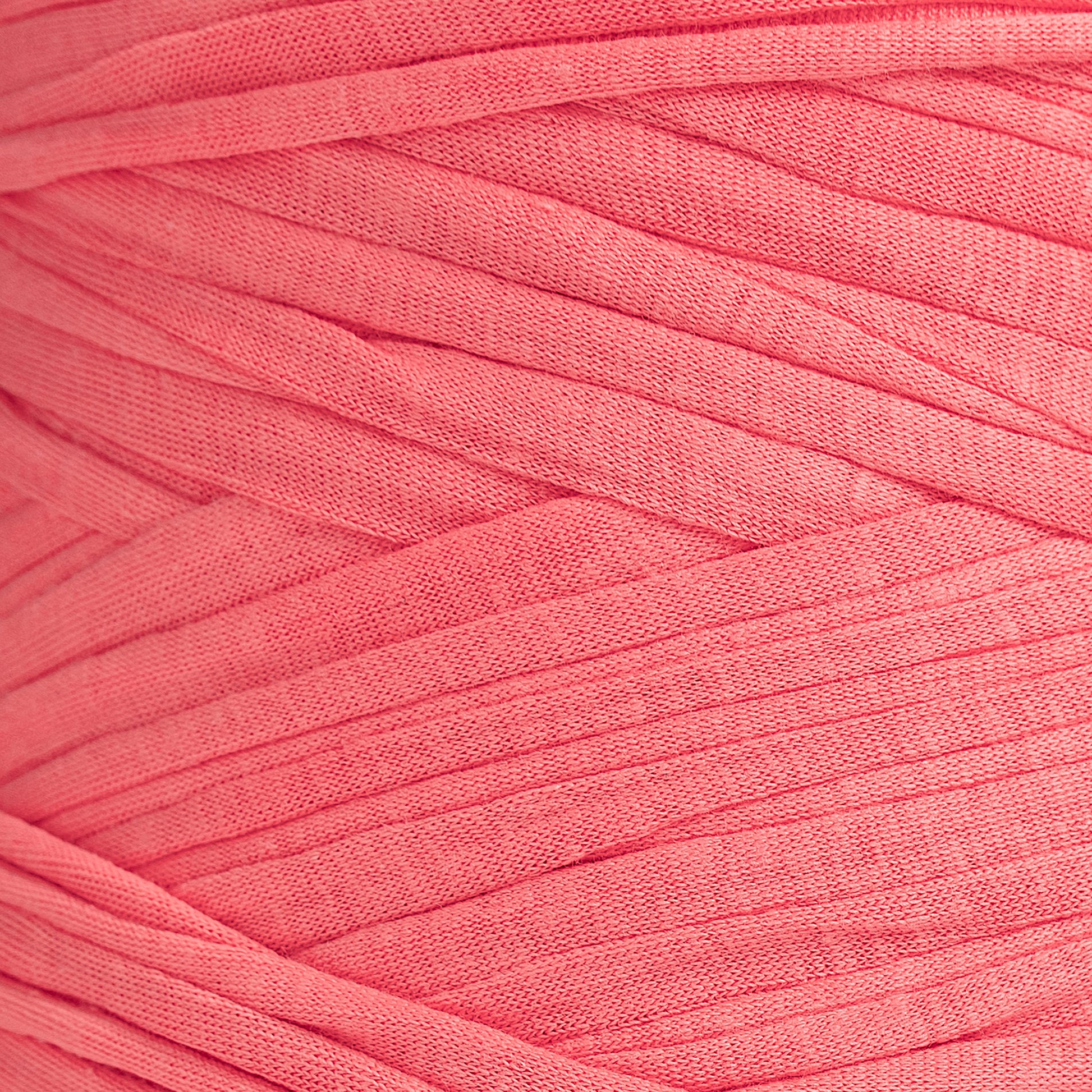 Recycled T-Shirt Fabric Yarn - Salmon Color - Prismatic Fiber Arts