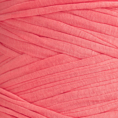 Recycled T-Shirt Fabric Yarn - Salmon Color - Prismatic Fiber Arts