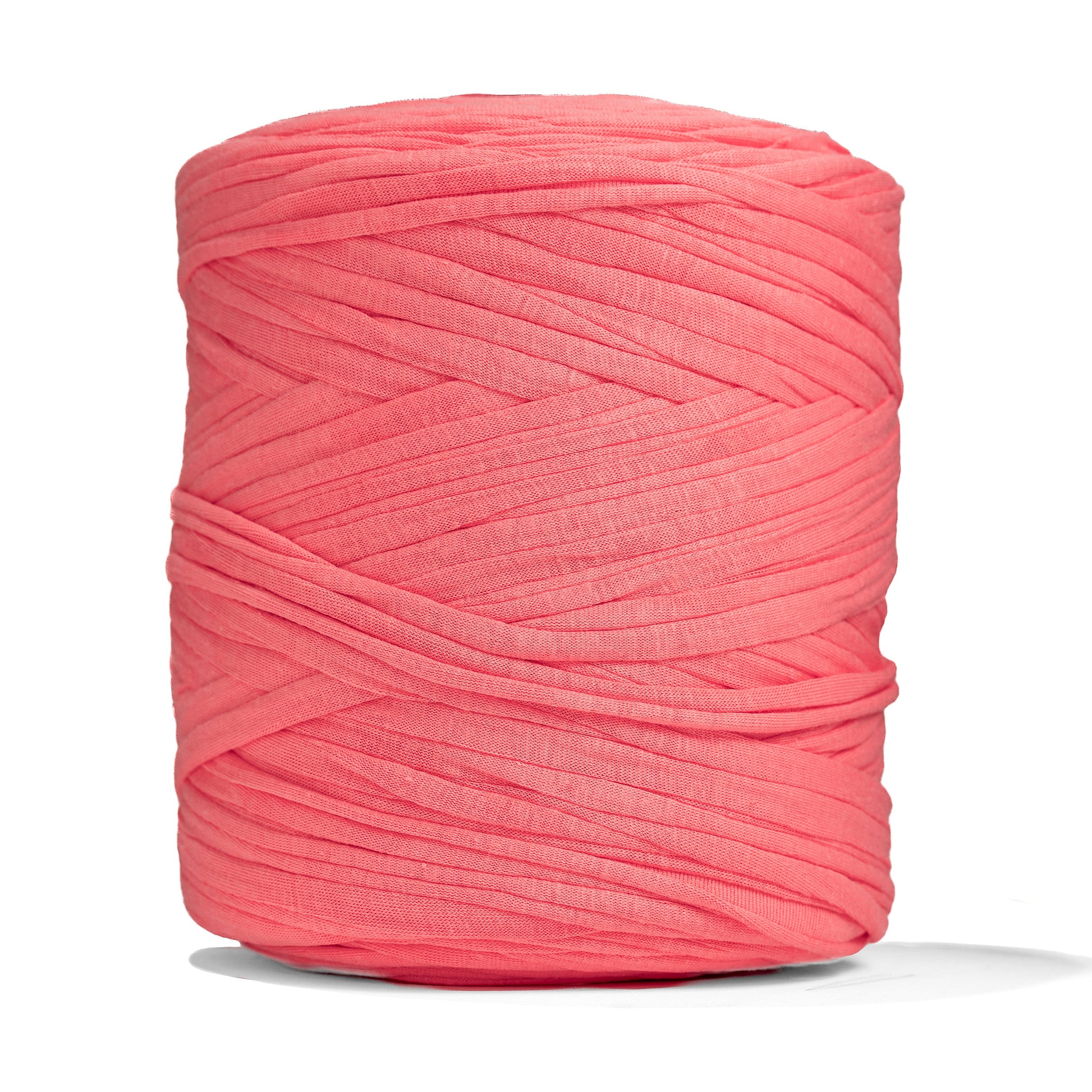 Recycled T-Shirt Fabric Yarn - Salmon Color - Prismatic Fiber Arts