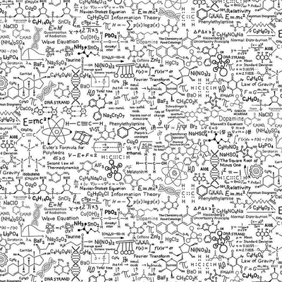 White Scientific Formulas Cotton 44"/45" Fabric Per Yard - Prismatic Fiber Arts