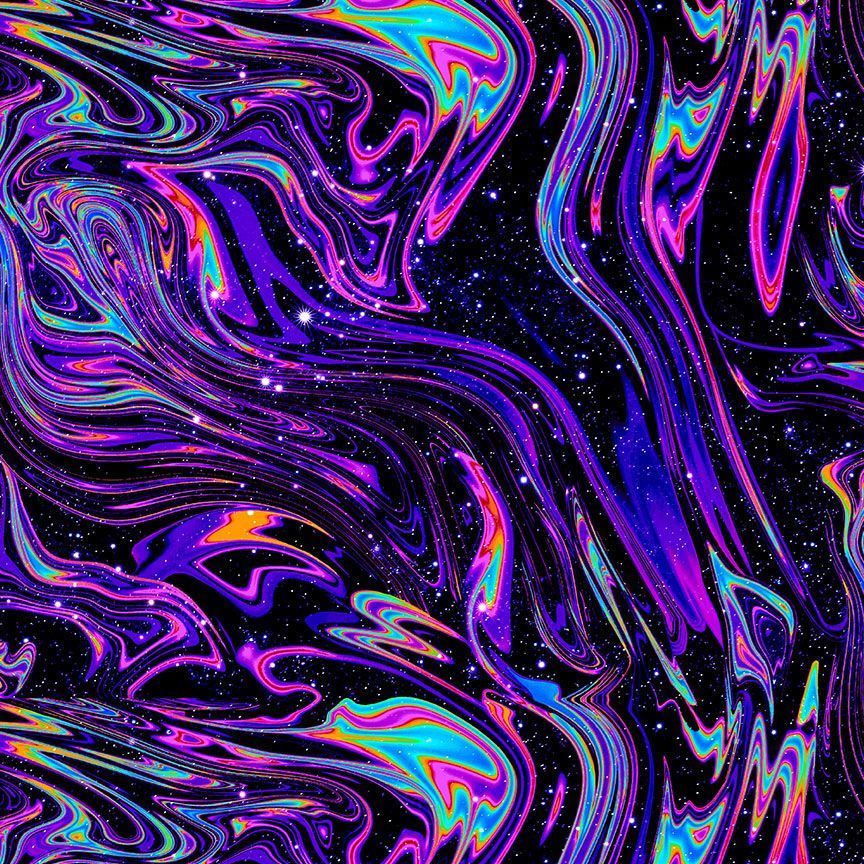 Black Galaxy Marble Cotton 44"/45" Fabric Per Yard - Prismatic Fiber Arts
