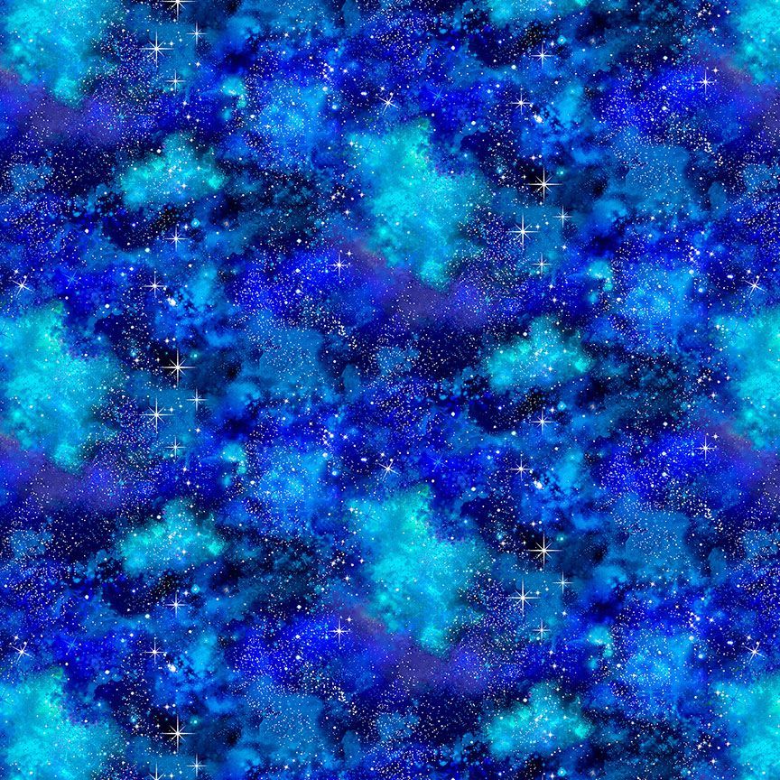 Blue Starry Galaxy Cotton 44"/45" Fabric Per Yard - Prismatic Fiber Arts