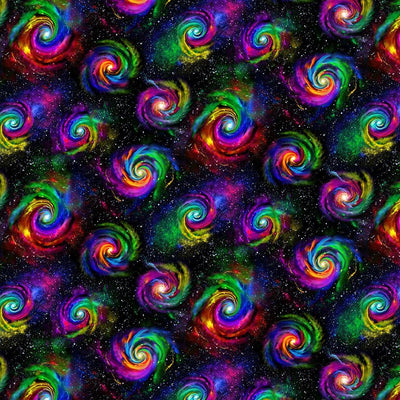 Black Galaxy Burst Cotton 44"/45" Fabric Per Yard - Prismatic Fiber Arts
