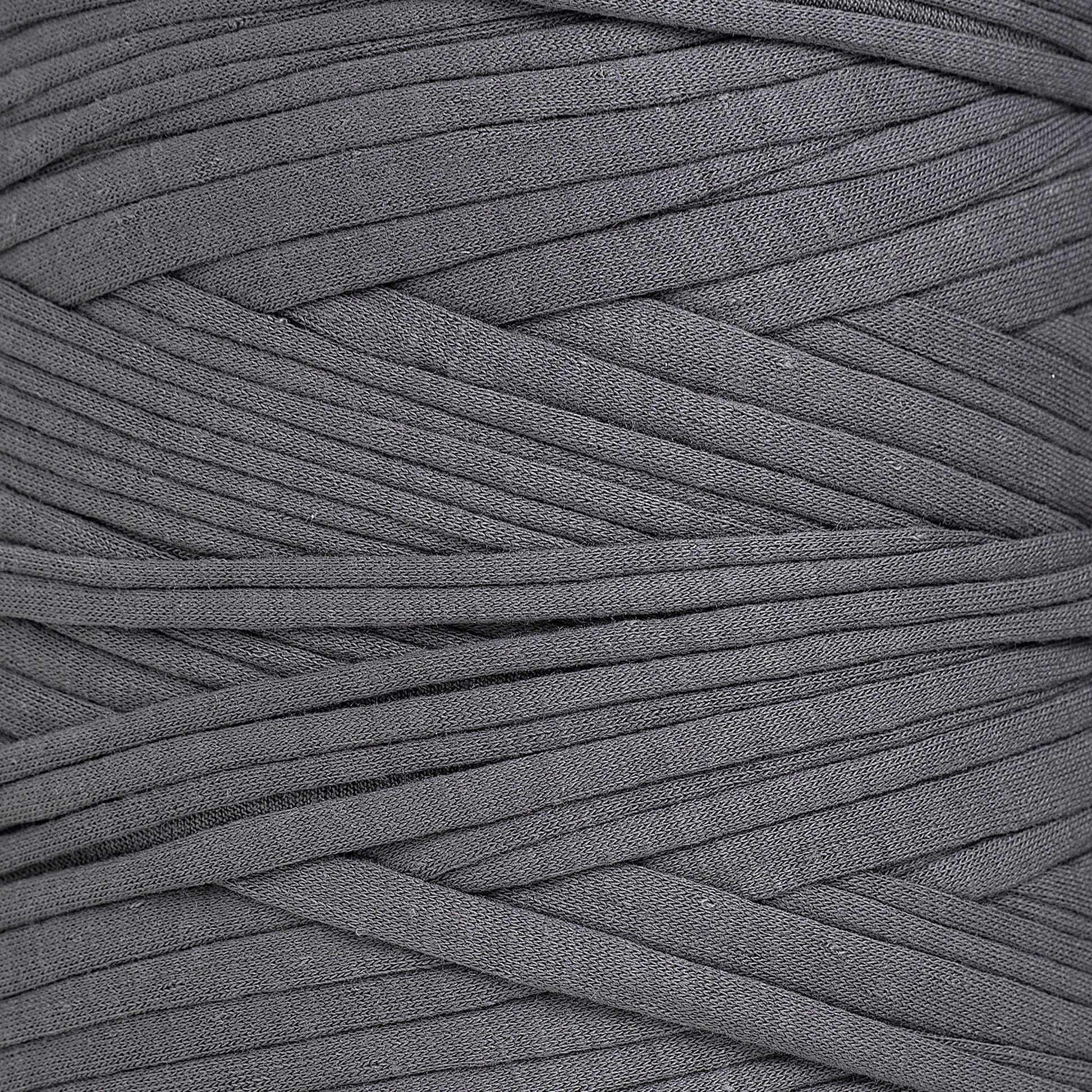 Recycled T-Shirt Fabric Yarn - Steel Gray Color - Prismatic Fiber Arts