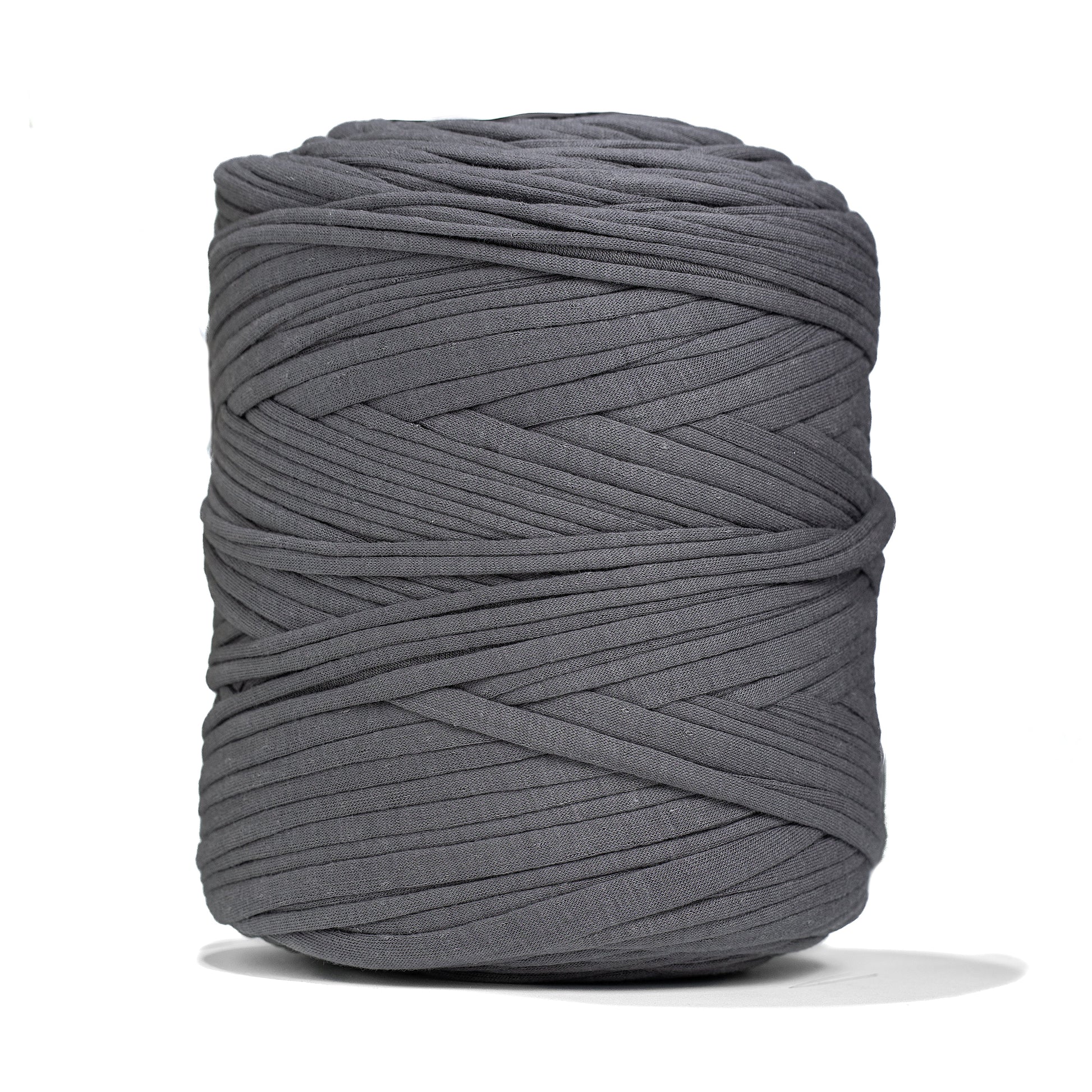 Recycled T-Shirt Fabric Yarn - Steel Gray Color - Prismatic Fiber Arts