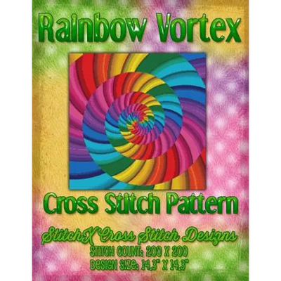 Rainbow Vortex Cross Stitch Pattern