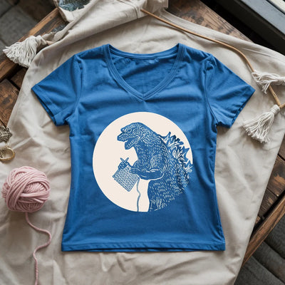 Knitzilla Lady V-neck - Prismatic Fiber Arts