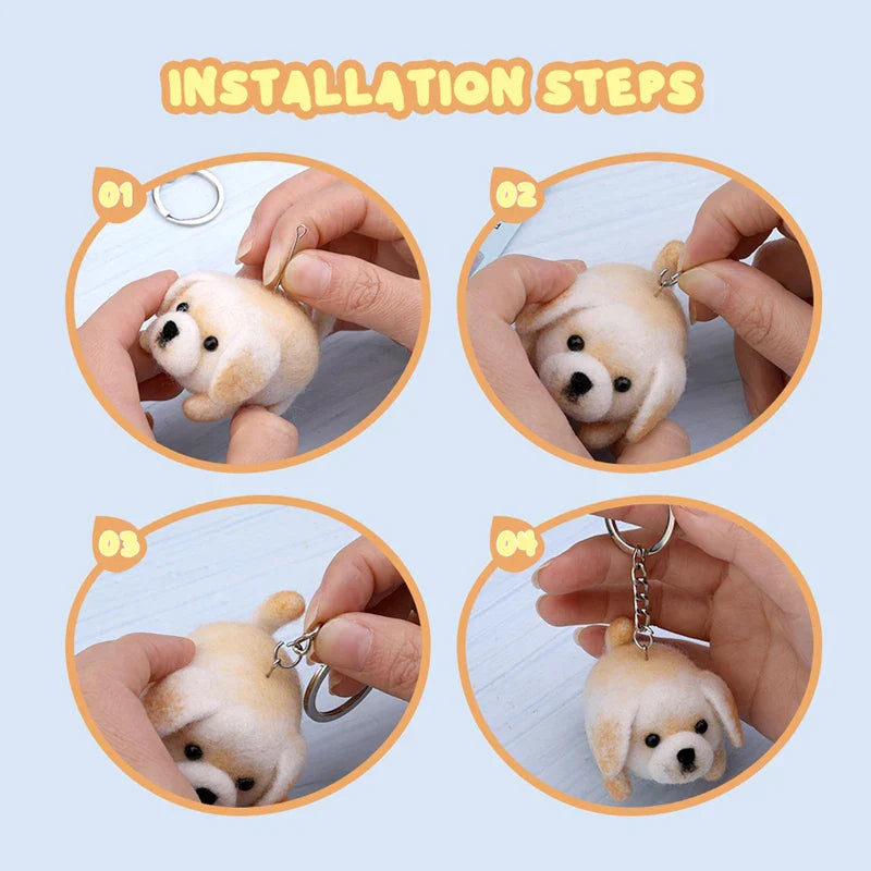 Animals DIY Needle Felting Set with Foam Mat for Handcraft Project Beginners Needle Felting Supplies Kits with Tools - Prismatic Fiber Arts