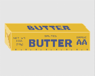 Butter Stick Counted Cross Stitch DIY KIT - Prismatic Fiber Arts