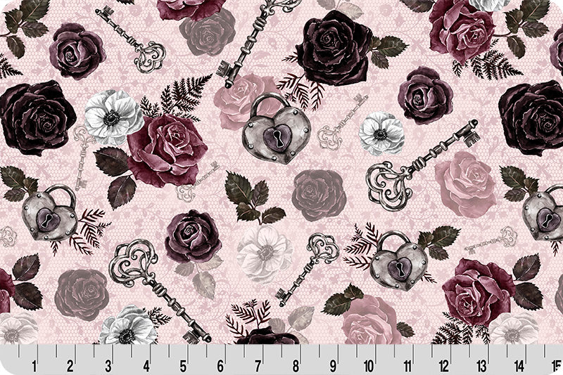 Secret Crush Black Cherry Digital Cuddle Fabric Per Yard - Prismatic Fiber Arts