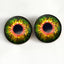 Sensational Green and Orange Creature Sew-On Button Glass Eyes - Prismatic Fiber Arts