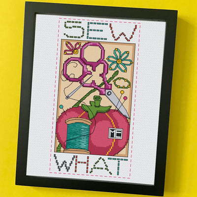 Sew What by Mary Engelbreit Counted Cross Stitch DIY KIT - Prismatic Fiber Arts