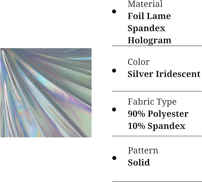 Hologram Metallic Foil Spandex Knit Fabric 4-Way Stretch, 60" Inch Wide| Multicolor - Prismatic Fiber Arts