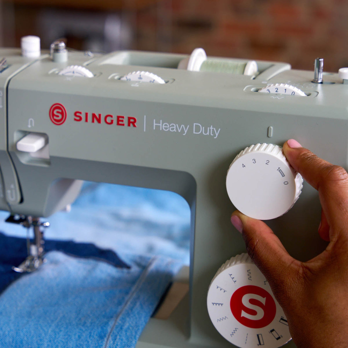 SINGER® Heavy Duty 4511™ Next Evolution Sage Green Sewing Machine - Prismatic Fiber Arts