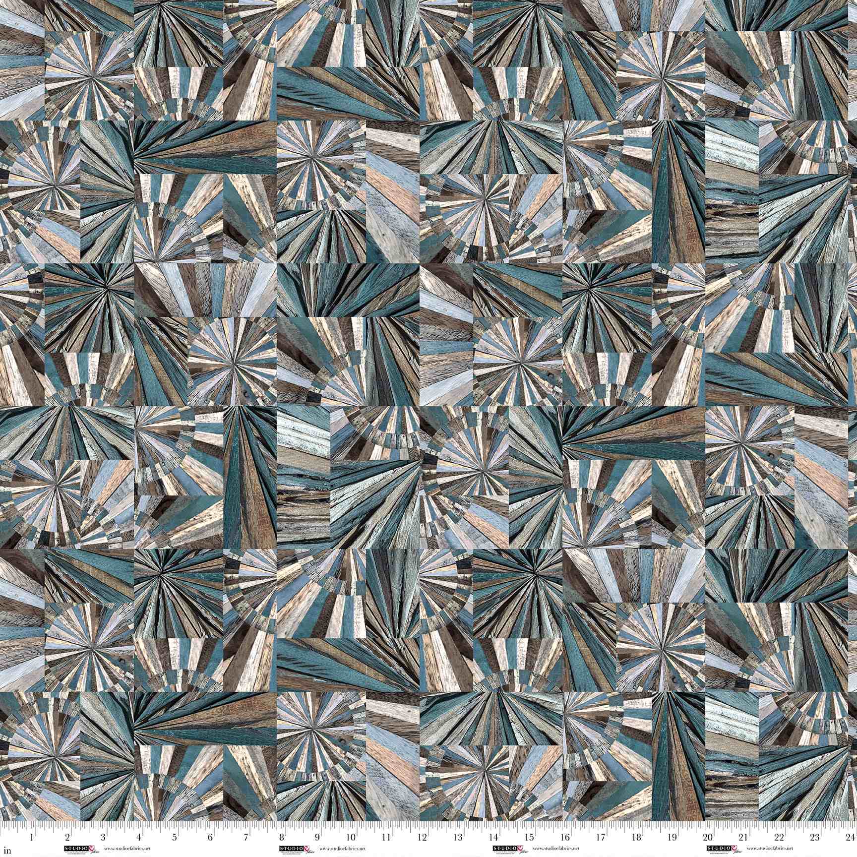 Slate Woodburst Out of the Woodwork Cotton 44"/45" Fabric Per Yard - Prismatic Fiber Arts