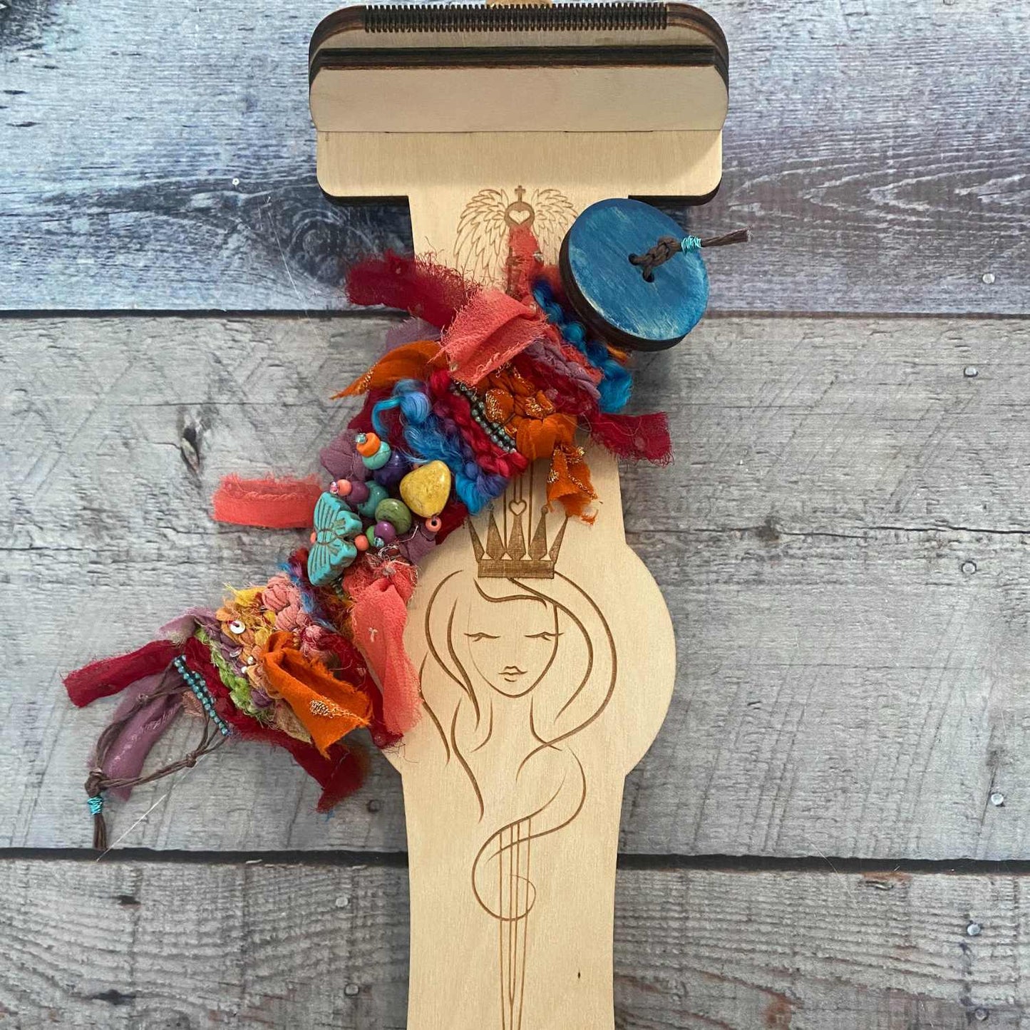 Jewel Loom Wood Upright Bead Loom Small Wisdom Warrior 3 x 12 - Prismatic Fiber Arts