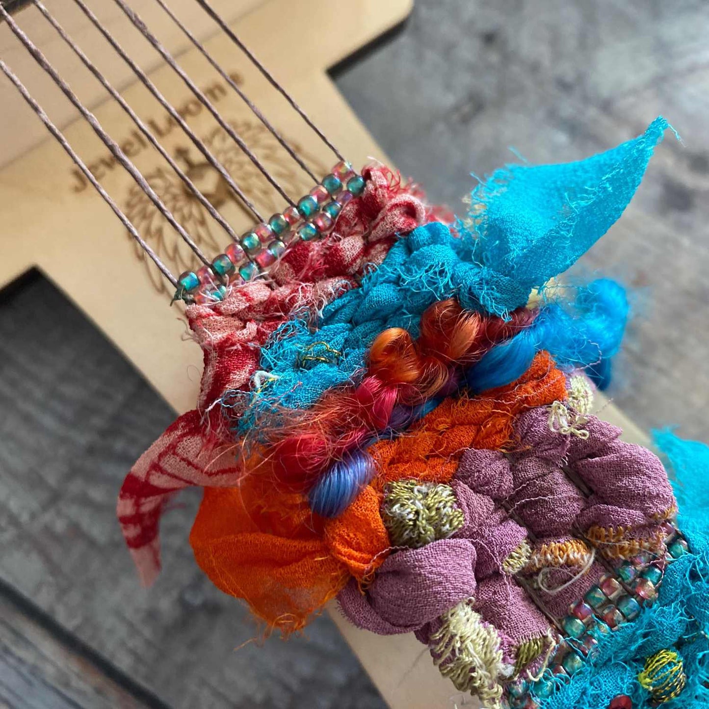 Jewel Loom Wood Upright Bead Loom Small Wisdom Warrior 3 x 12 - Prismatic Fiber Arts
