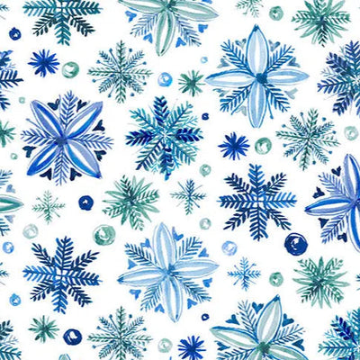 Snowy Sparkle Digital Cuddle Blue Fabric per yard - Prismatic Fiber Arts