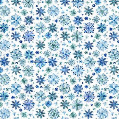 Snowy Sparkle Digital Cuddle Blue Fabric per yard - Prismatic Fiber Arts