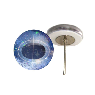 Sparkling Blue Iridescent Unicorn Glass Eyes on Wire Pin Posts