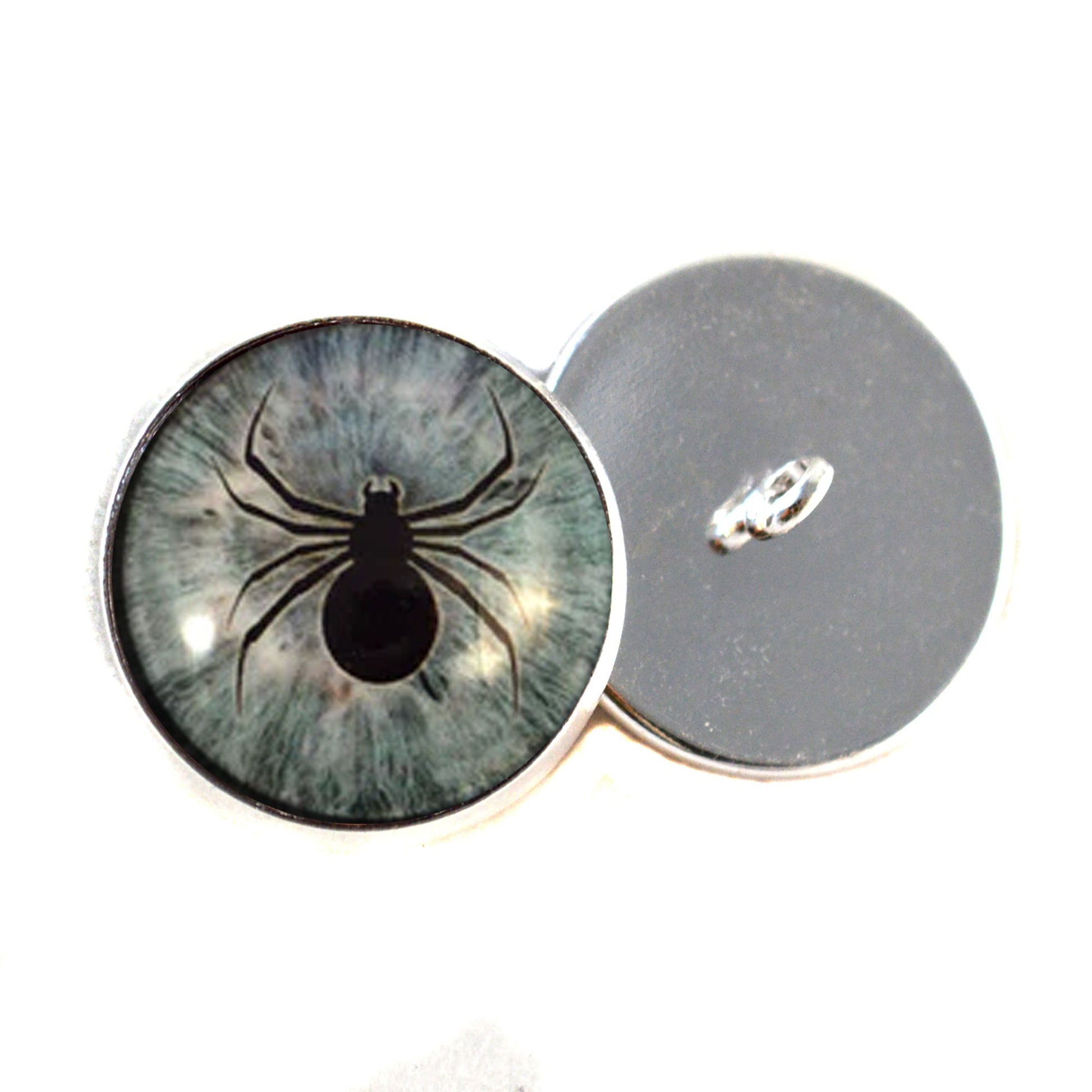 Light Blue Spider Sew-On Button Glass Eyes - Prismatic Fiber Arts