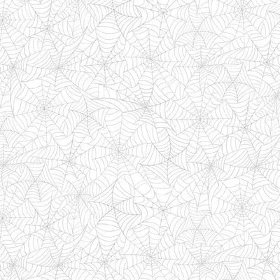 Spooky Spectacle - Spider Web All Over White on White Cotton 44"/45" Fabric Per Yard - Prismatic Fiber Arts