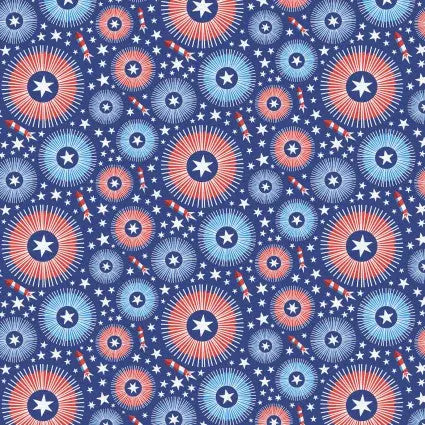 Star Spangled Summer Firework Freenzy 43"/44" Fabric Per Yard - Prismatic Fiber Arts
