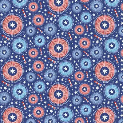 Star Spangled Summer Firework Freenzy 43"/44" Fabric Per Yard - Prismatic Fiber Arts