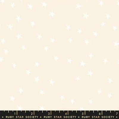 Starry New White On Natural 43"/44" Fabric Per Yard - Prismatic Fiber Arts