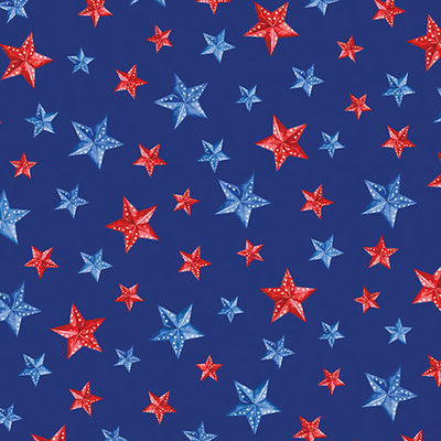 Stars of Liberty Navy Cotton 44"/45" Fabric Per Yard - Prismatic Fiber Arts