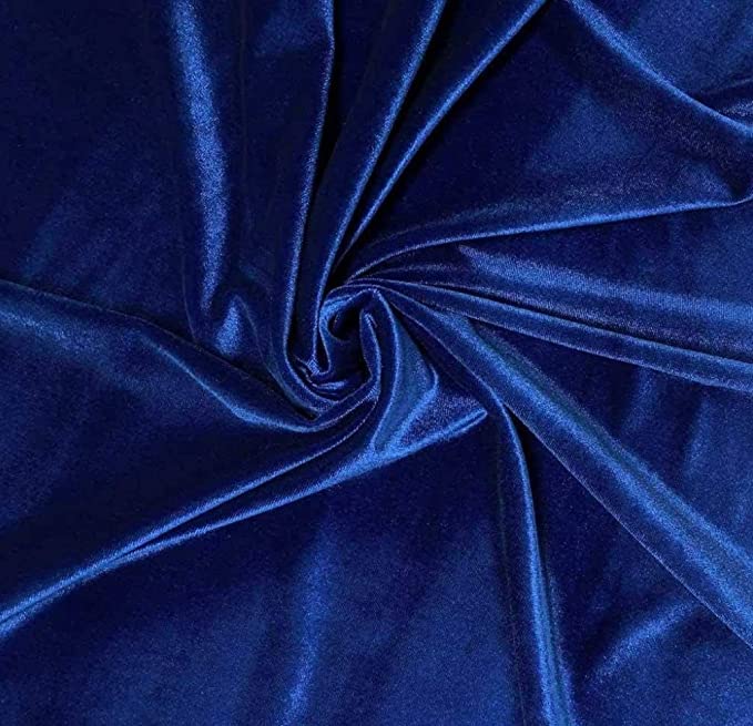 FabricLA Stretch Velvet Fabric by the Yard – Royal Blue | 90% Polyester 10% Spandex | 280gsm | 58/60” Wide - Prismatic Fiber Arts