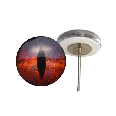 Striking Red Galaxy Dragon Glass Eyes on Wire Pin Posts